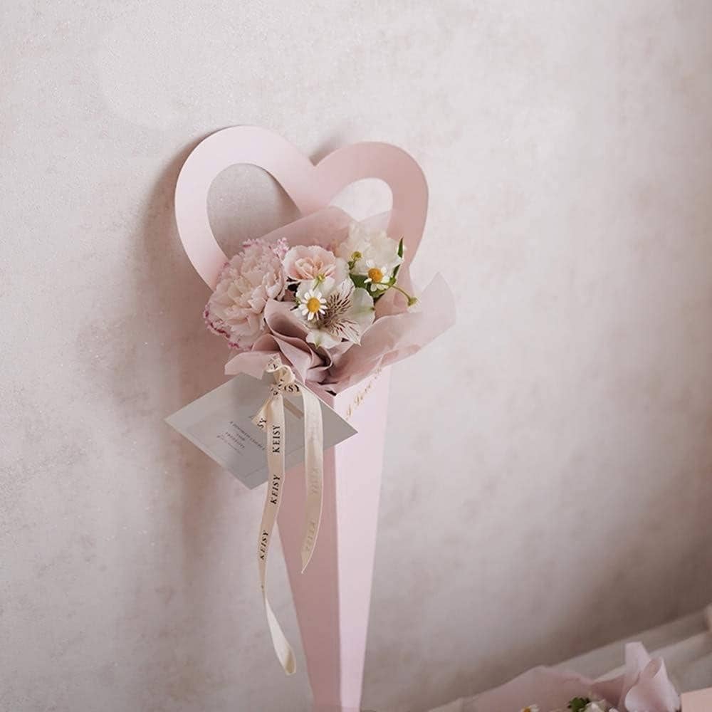 Heart Handle Single Flower Gift Boxes - Red, Pack of 50 - view 5