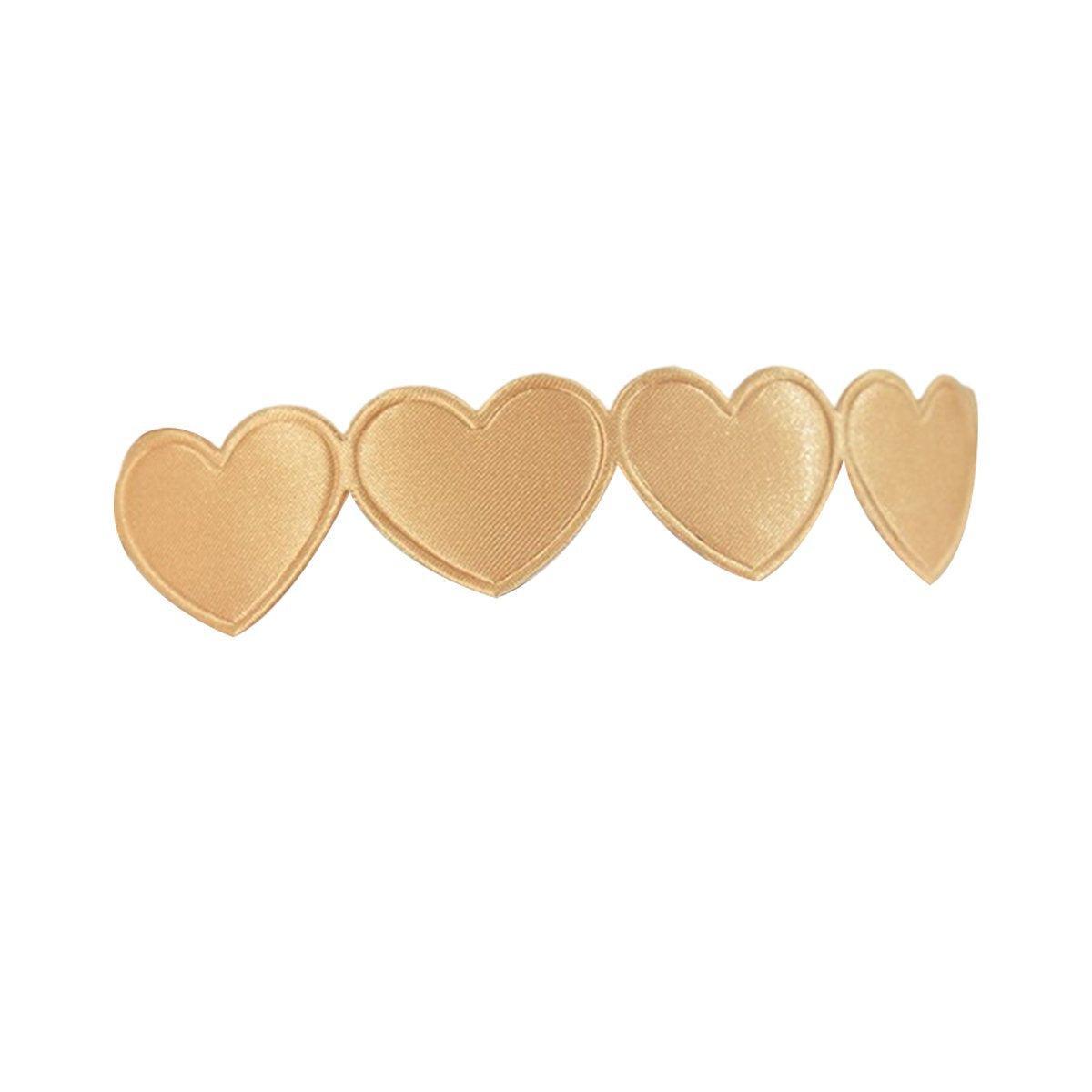 Heart Satin Ribbon Roll, 1.5 cm x 9 m - Champagne
