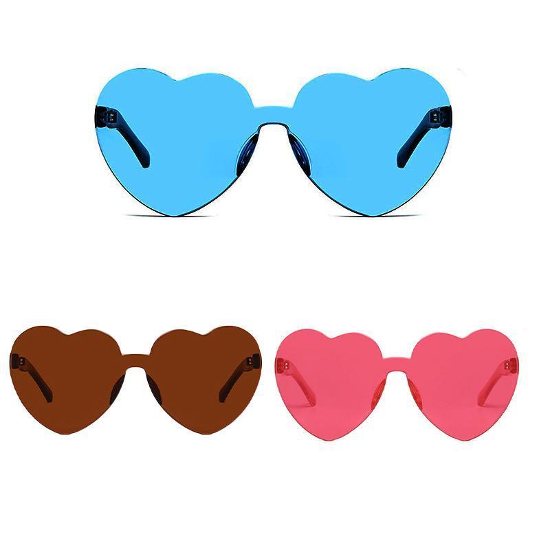 Heart Shape Sunglasses for Party and Festival - Pink - view 3