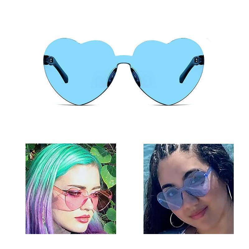 Heart Shape Sunglasses for Party and Festival - Pink - view 5
