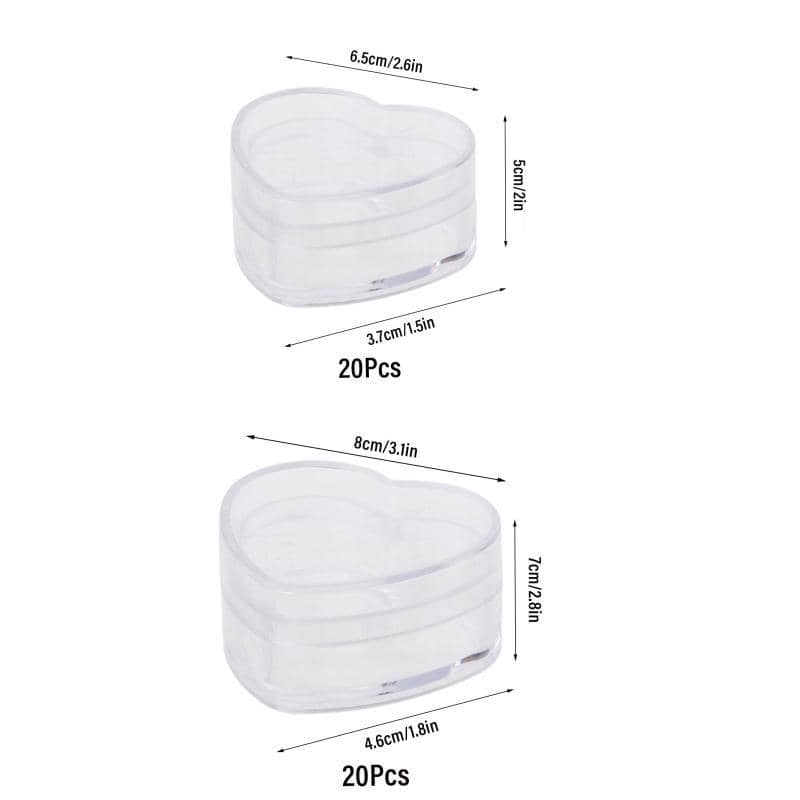 Heart Shaped Clear Plastic Gift Boxes, Pack of 20 - 4.6 x 8 x 7 cm - view 4