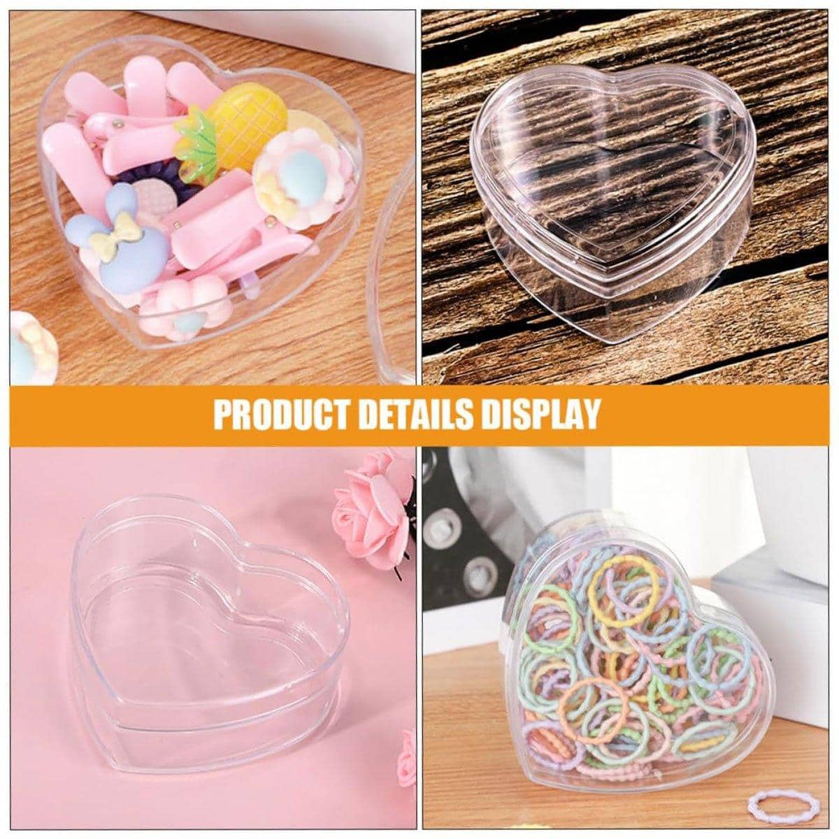 Heart Shaped Clear Plastic Gift Boxes, Pack of 20 - 4.6 x 8 x 7 cm - view 5