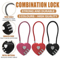 Heart Shaped Combination Cable Lock for Luggage and Bags - Black - view 2