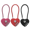 Heart Shaped Combination Cable Lock for Luggage and Bags - Black - view 3