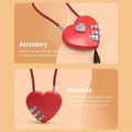Heart Shaped Combination Cable Lock for Luggage and Bags - Black - view 5