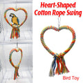 Heart Shaped Cotton Rope Bird Swing Perch, Multicolour