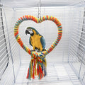 Heart Shaped Cotton Rope Bird Swing Perch, Multicolour - view 4