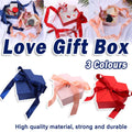 Heart Shaped Gift Box with Satin Ribbon, 21 x 23 x 10 cm - Blue - view 2