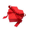 Heart Shaped Gift Box with Satin Ribbon, 21 x 23 x 10 cm - Red