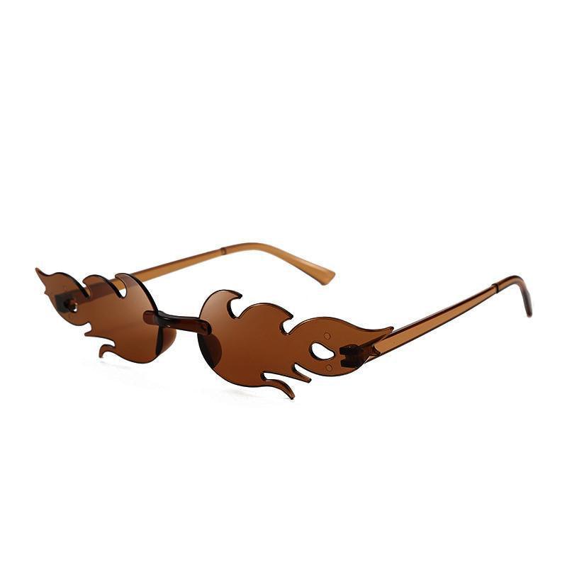 Heart Shaped Rimless Sunglasses for Adults, Unisex - C1 Teal
