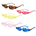Heart Shaped Rimless Sunglasses for Adults, Unisex - C1 Teal - view 3