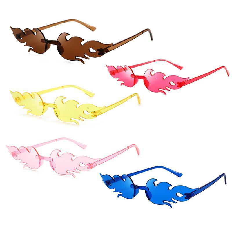 Heart Shaped Rimless Sunglasses for Adults, Unisex - C1 Teal - view 3