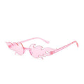 Heart Shaped Rimless Sunglasses for Adults, Unisex - C5 Pink