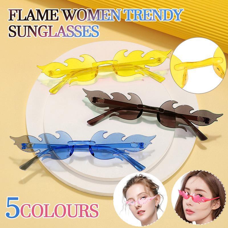 Heart Shaped Rimless Sunglasses for Adults, Unisex - C5 Pink - view 2