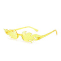 Heart Shaped Rimless Sunglasses for Adults, Unisex - C9 Yellow