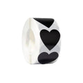 Heart Shaped Self Adhesive Stickers, 8 Rolls of 500 - Black