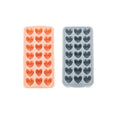 Heart Shaped Silicone Ice Cube Tray Set - 21 Grids, Pink and Blue, Food Grade - view 2