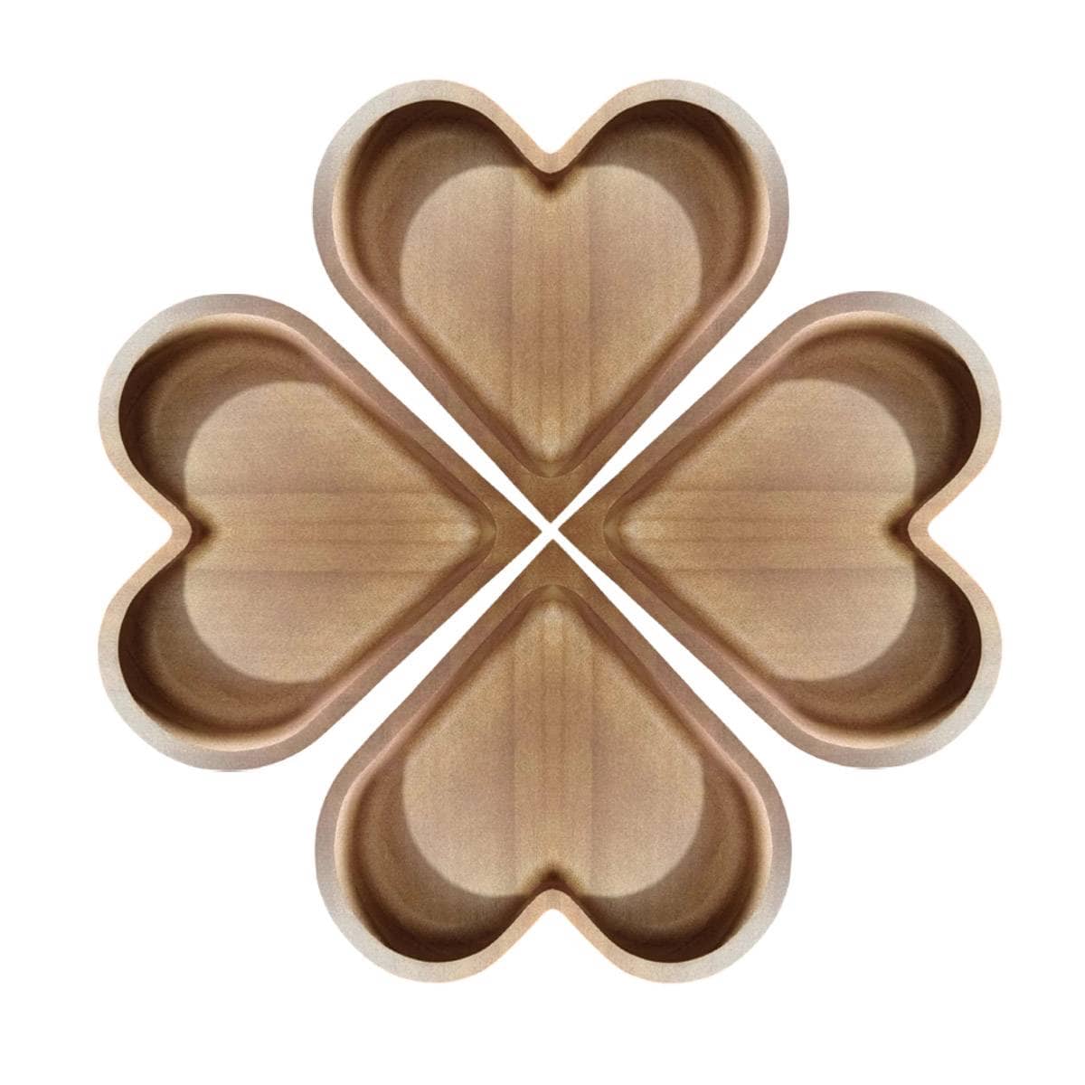 Heart Shaped Solid Wood Serving Tray Set of 4 for Candy, Nuts and Dried Fruit - view 2