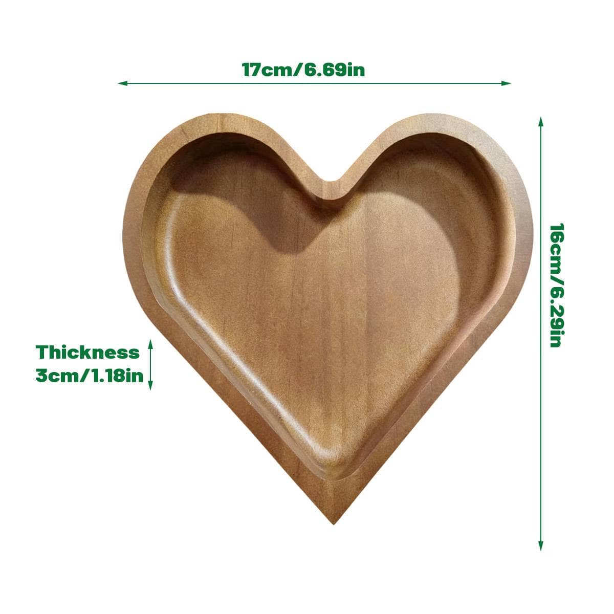 Heart Shaped Solid Wood Serving Tray Set of 4 for Candy, Nuts and Dried Fruit - view 3