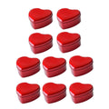 Heart Shaped Tinplate Gift Boxes, Pack of 10 - Medium 9 x 9 x 4.5cm