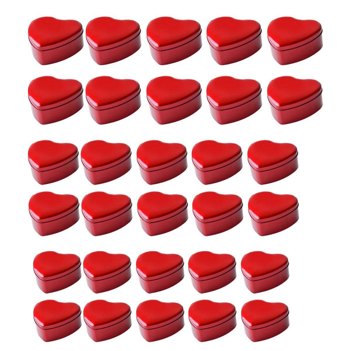 Heart Shaped Tinplate Gift Boxes, Pack of 10 - Medium 9 x 9 x 4.5cm - view 3
