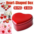 Heart Shaped Tinplate Gift Boxes, Pack of 10 - Small 7 x 7 x 3.6cm - view 2