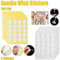 Heat-Resistant Double-Sided Candle Wick Stickers, Pack of 100 - White - view 2