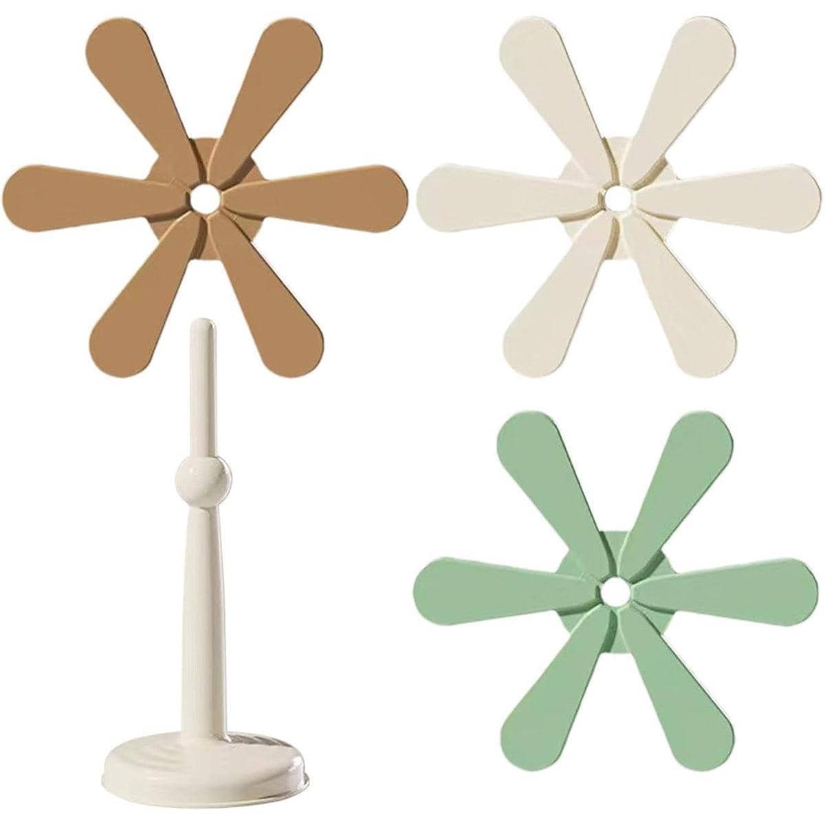 Heat Resistant Folding Silicone Coasters with Christmas Tree Stand - Cream, Sage and Tan - view 2