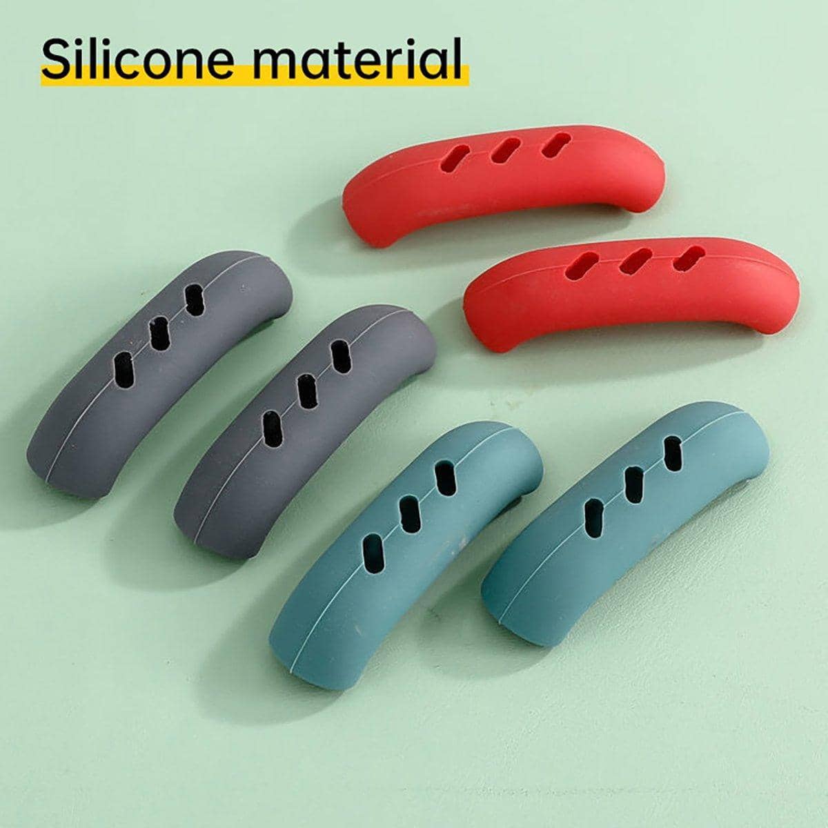 Heat Resistant Silicone Pan Handle Covers, Pack of 2 - Teal Green - view 5