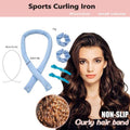 Heatless Curling Rod Headband Lazy Curler No Heat Curls Ribbon Hair Curlers - Pink - view 4
