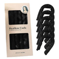 Heatless Hair Curling Rods, Satin-Wrapped Foam Set of 6 - Black