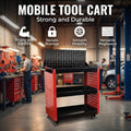 Heavy Duty 3 Tier Tool Cart with Wheels, Rolling Workbench for Mechanics and Repair Shops