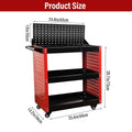 Heavy Duty 3 Tier Tool Cart with Wheels, Rolling Workbench for Mechanics and Repair Shops - view 3