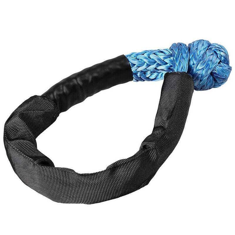 Heavy Duty 55 cm Soft Shackle Recovery Rope, 16 Tonne Breaking Load - Blue