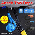 Heavy Duty 55 cm Soft Shackle Recovery Rope, 16 Tonne Breaking Load - Blue - view 2