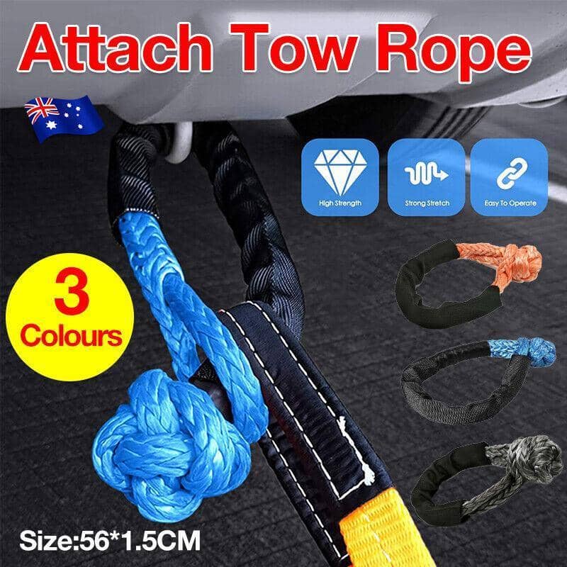 Heavy Duty 55 cm Soft Shackle Recovery Rope, 16 Tonne Breaking Load - Blue - view 2