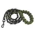 Heavy Duty Chew Resistant Dog Leash with Metal Chain, 165 cm - Green