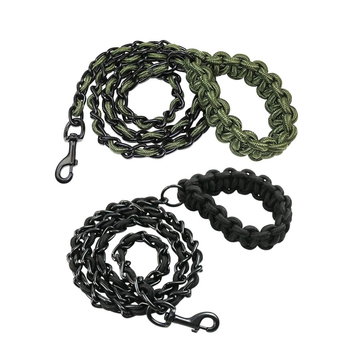 Heavy Duty Chew Resistant Dog Leash with Metal Chain, 165 cm - Green - view 3