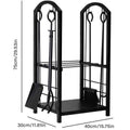 Heavy Duty Firewood Storage Rack with Fireplace Tools - view 3