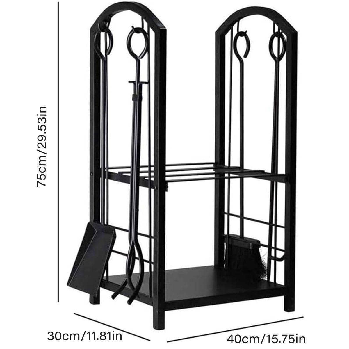Heavy Duty Firewood Storage Rack with Fireplace Tools - view 3
