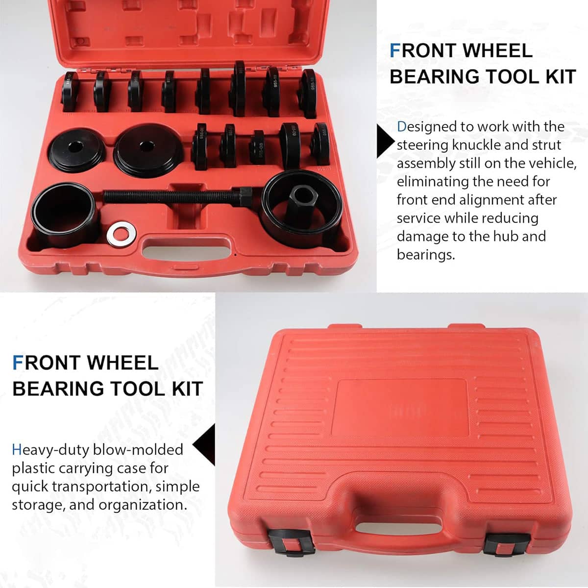 Heavy Duty Front Hub Bearing Race Service Kit 23 Piece Automotive Repair Tool Set - view 5