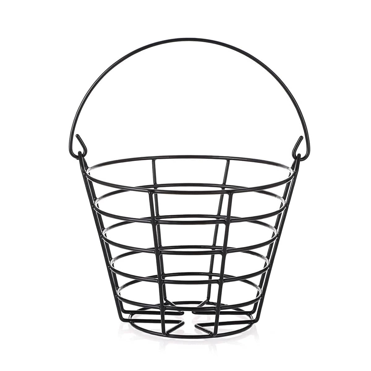 Heavy Duty Iron Golf Ball Basket 50 Ball Range Carrier with Handle in Black - view 2