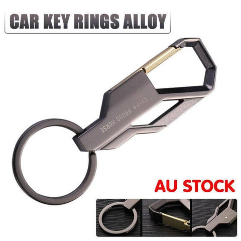 Heavy Duty Metal Car Key Ring with Alloy Belt Clip and Keychain Holder