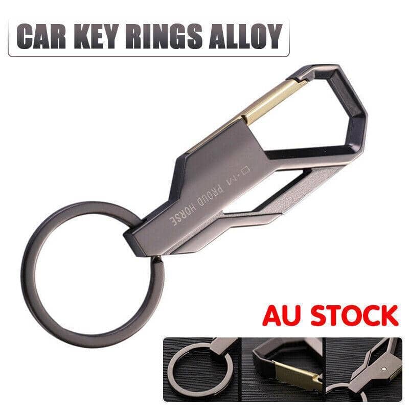 Heavy Duty Metal Car Key Ring with Alloy Belt Clip and Keychain Holder
