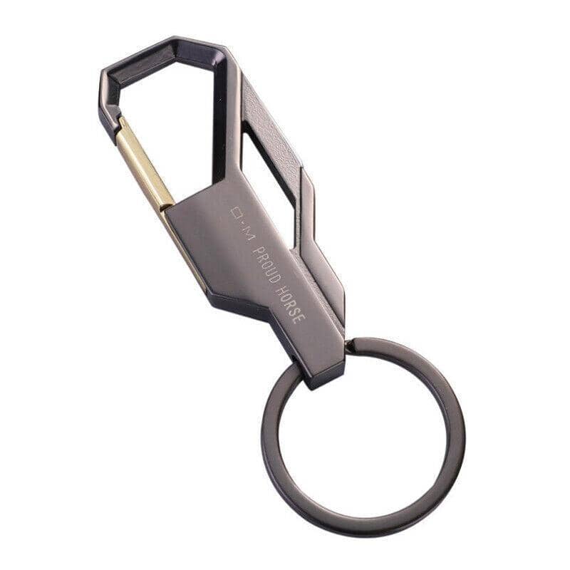Heavy Duty Metal Car Key Ring with Alloy Belt Clip and Keychain Holder - view 2
