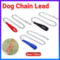 Heavy Duty Metal Chain Dog Lead with Padded Handle, 120cm - Red - view 2