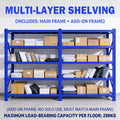 Heavy Duty Metal Storage Shelving Unit - Add-On Frame, 1 Column - view 2