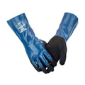 Heavy Duty Nitrile Coated Work Gloves 30cm Long Cuff Oil Resistant - Size L (Palm 21cm, Finger 8.5cm)