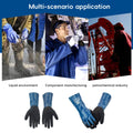 Heavy Duty Nitrile Coated Work Gloves 30cm Long Cuff Oil Resistant - Size M (Palm 20cm, Finger 8cm) - view 5