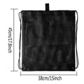 Heavy Duty Nylon Mesh Drawstring Bag for Gym and Beach - Black, Pack of 4 - view 3
